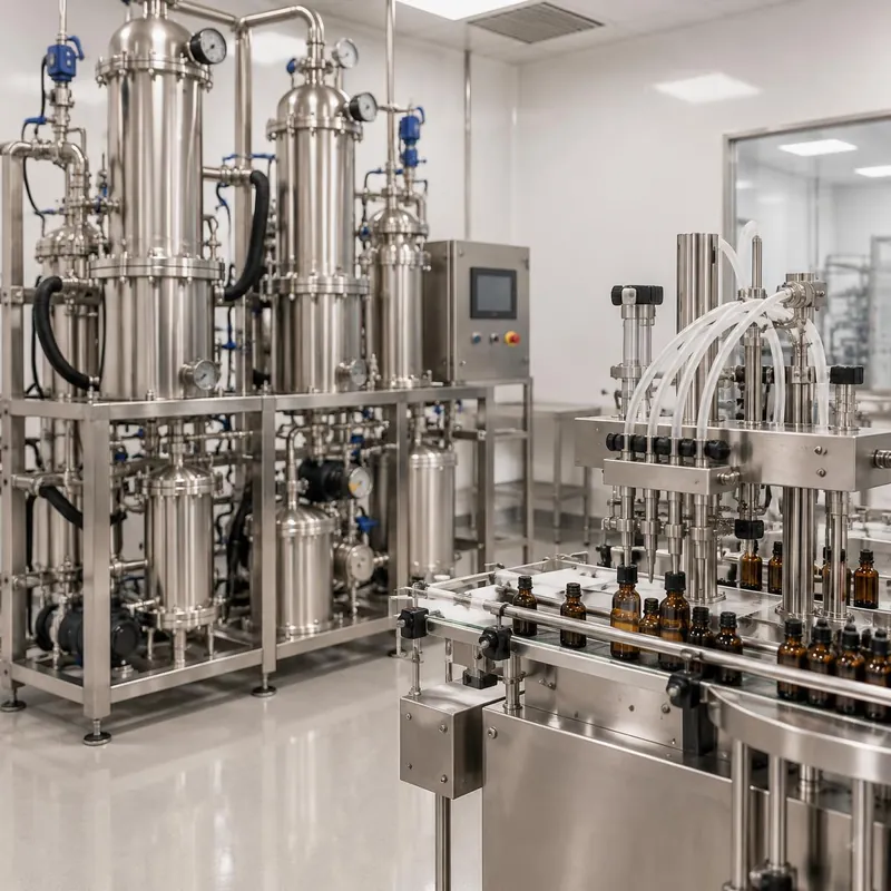 Closed stainless extraction system and tincture bottle filling machine