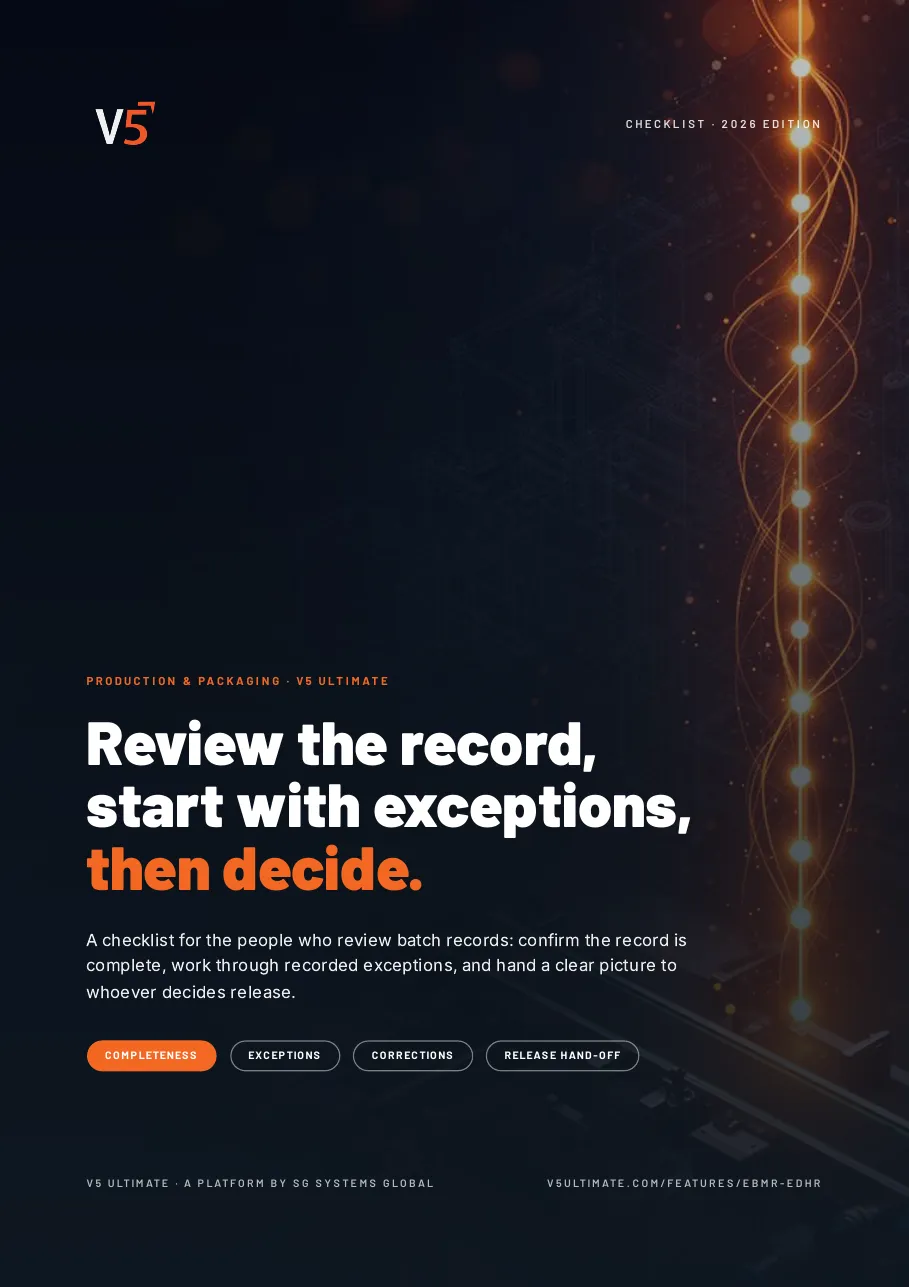 Cover of Batch Record Review Checklist