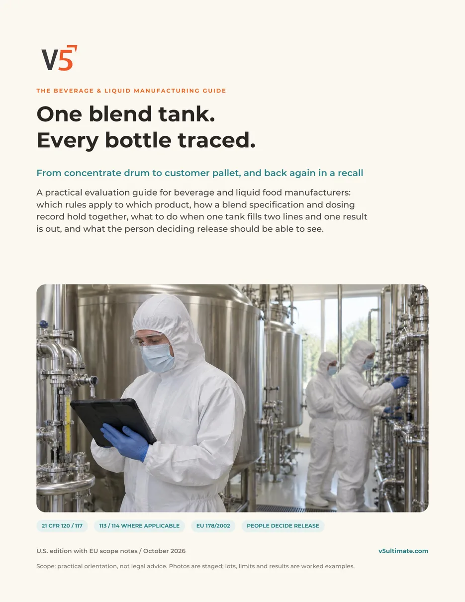 Cover of The Beverage & Liquid Manufacturing Guide by V5 Ultimate