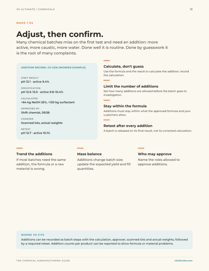 Page 12 of the guide: Adjust, then confirm