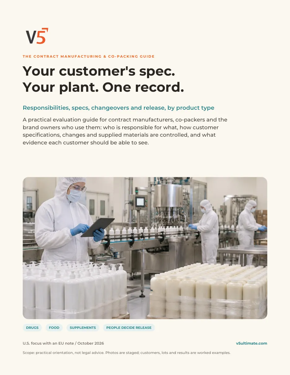 Cover of The Contract Manufacturing & Co-packing Guide by V5 Ultimate