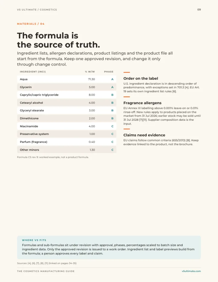 Page 9 of the guide: The formula is the source of truth