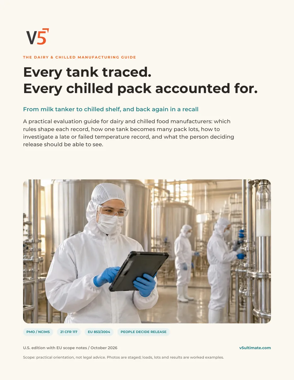 Cover of The Dairy & Chilled Manufacturing Guide by V5 Ultimate