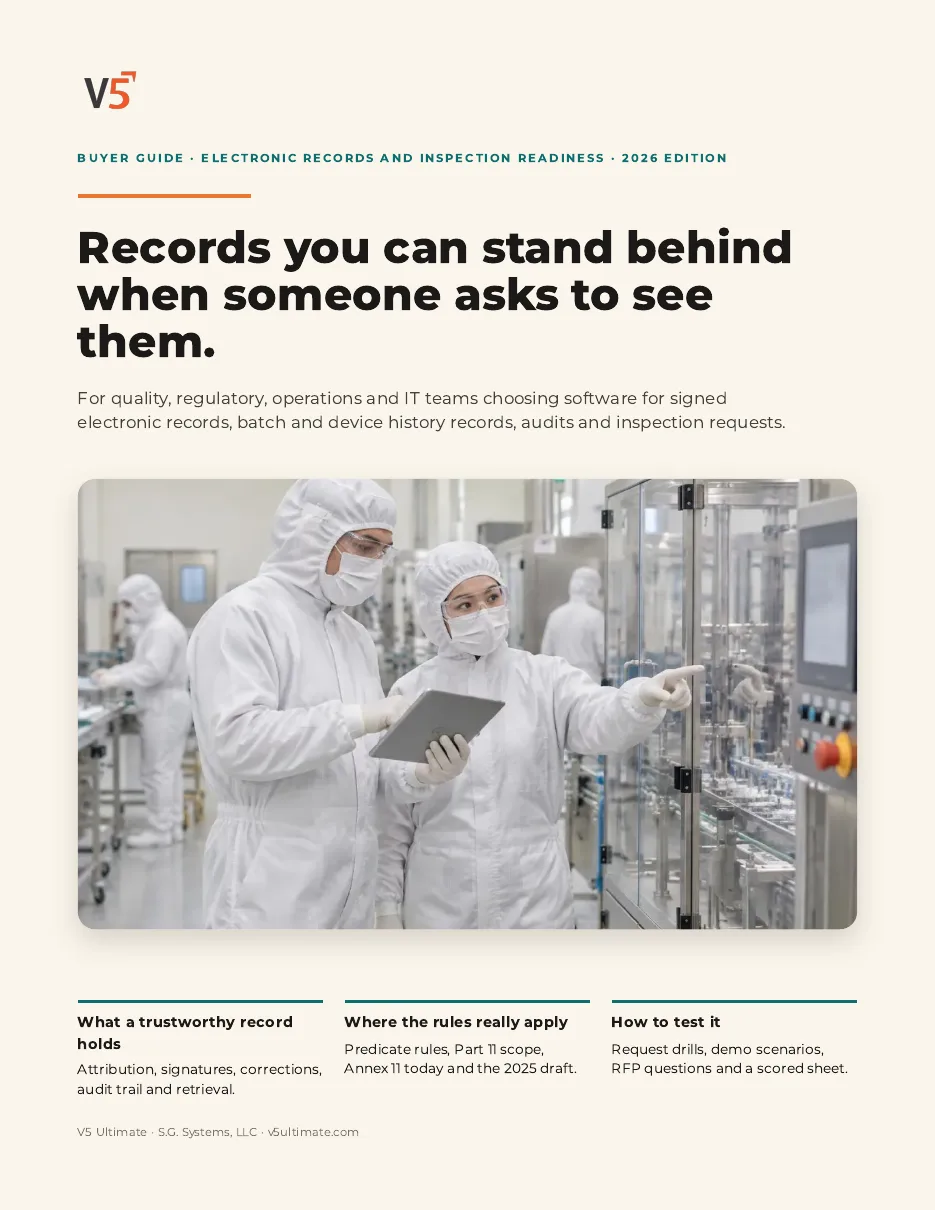 Cover of the Electronic Records & Inspection Readiness Buyer Guide