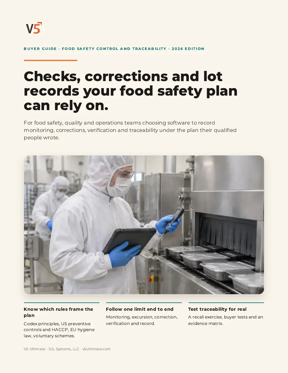 Cover of the Food Safety Control & Traceability Buyer Guide