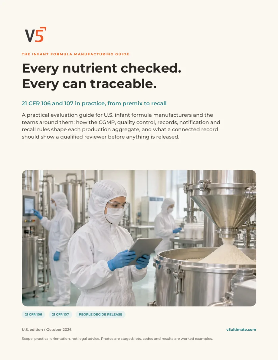 Cover of The Infant Formula Manufacturing Guide by V5 Ultimate