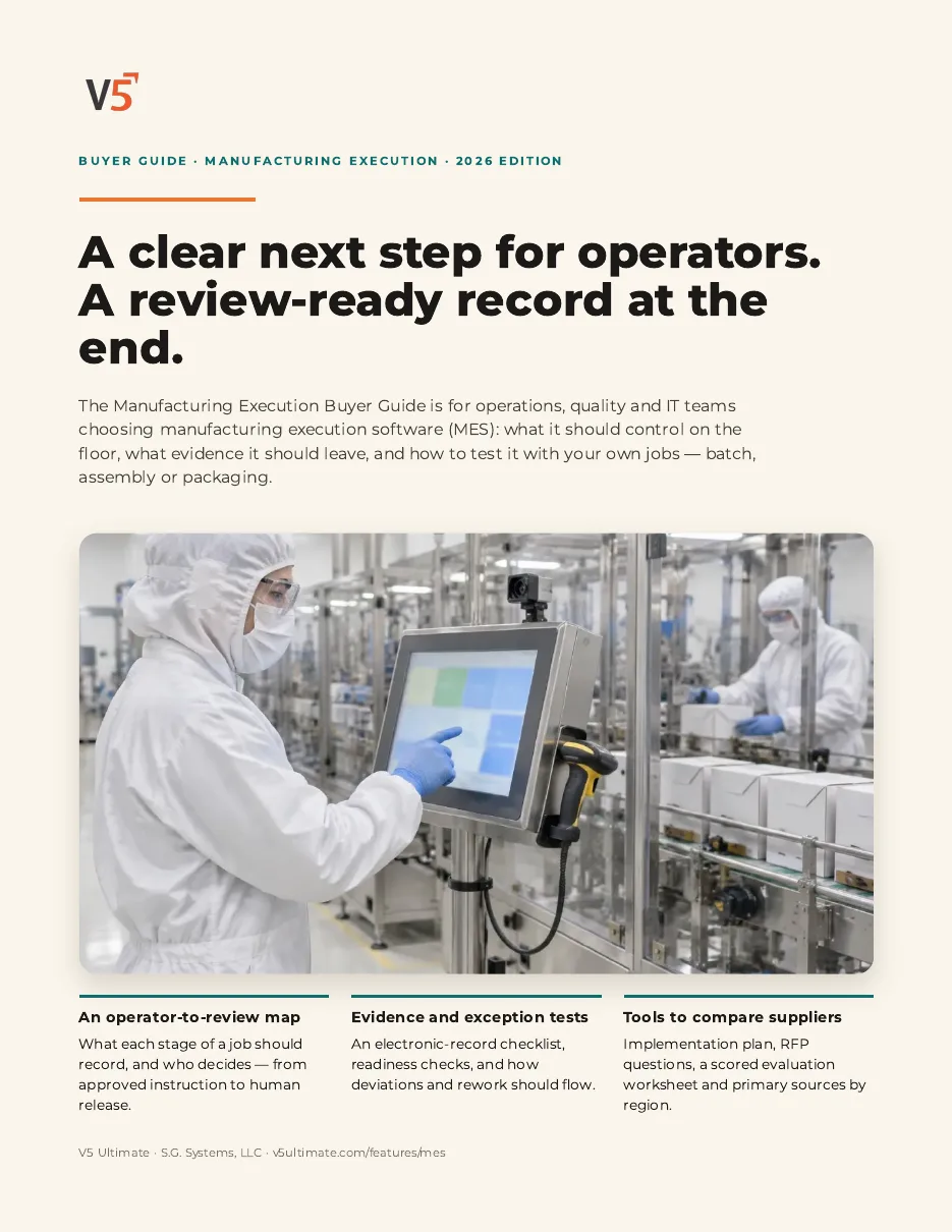 Cover of the Manufacturing Execution Buyer Guide