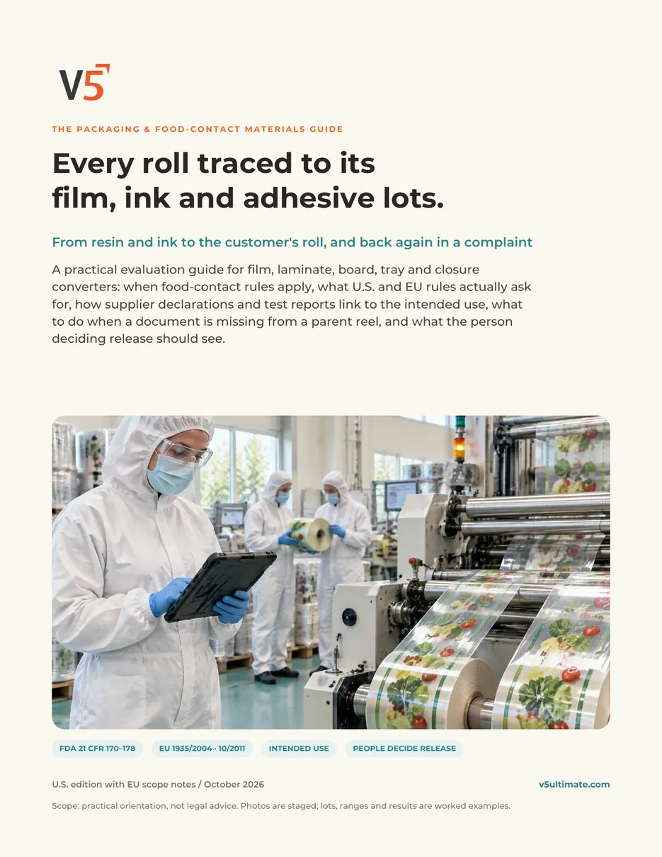 Cover of The Packaging & Food-contact Materials Guide by V5 Ultimate