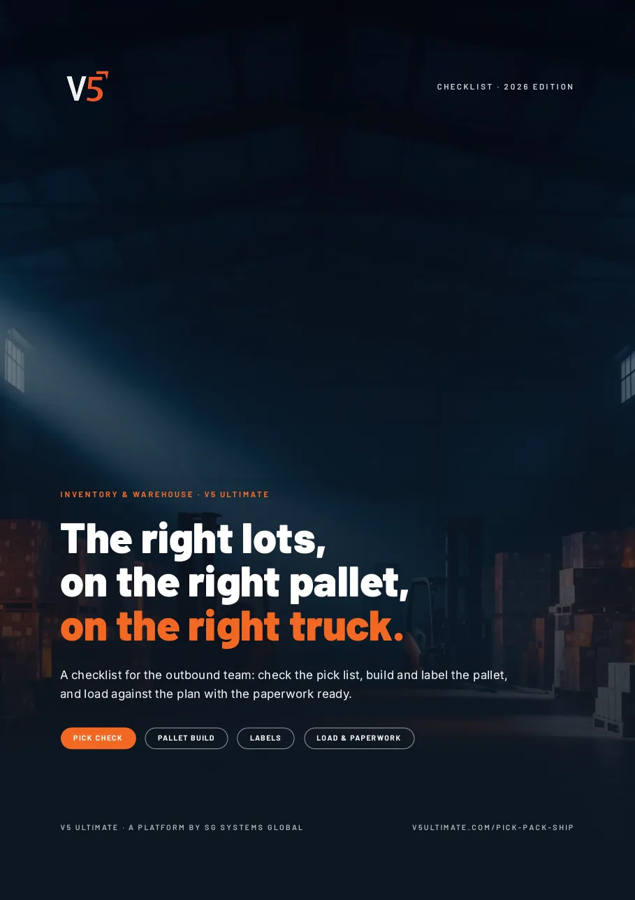 Cover of Pick, Pack & Load Checklist
