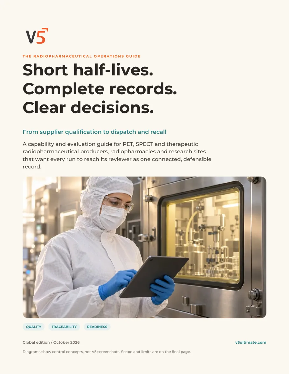 Cover of The Radiopharmaceutical Operations Guide by V5 Ultimate