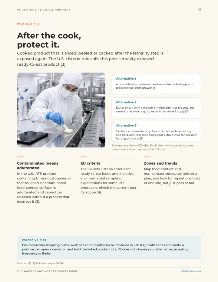 Page 15 of the guide: After the cook, protect it