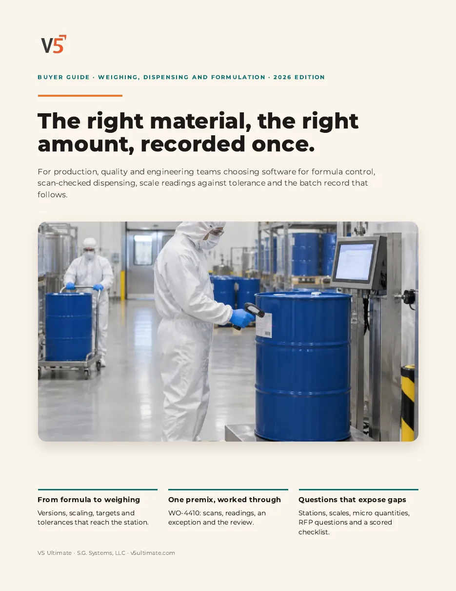 Cover of the Weighing, Dispensing & Formulation Buyer Guide
